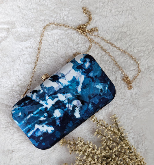 CL0002 - Blue & White Clutch Bag  | Ceylon Batik | Hand Crafted| Accessories| Clutch Bag | Party Wear