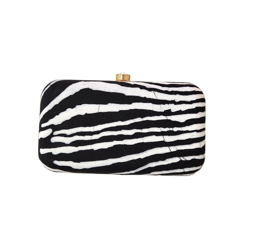 CL0005 - Black & White Clutch Bag  | Ceylon Batik | Hand Crafted| Accessories| Clutch Bag | Party Wear