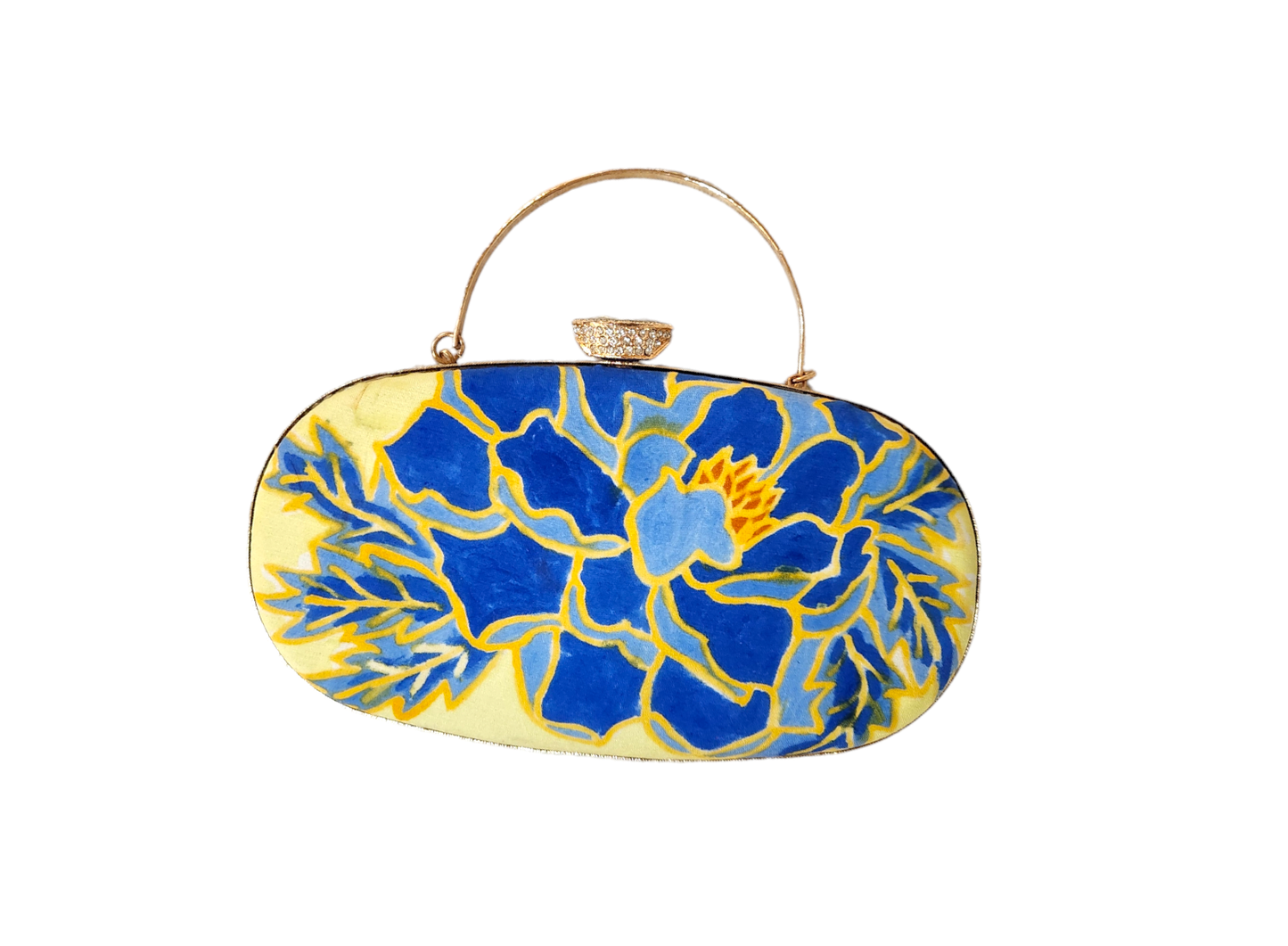 CL0006 - Blue & Yellow Clutch Bag  | Ceylon Batik | Hand Crafted| Accessories| Clutch Bag | Party Wear