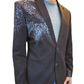 BL002- Black Blazer with a gray batik design/Batik Blazer /Gents Blazer /partywear/formal wear