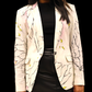 BL003 - White Blazer with abstract batik design/Batik Blazer /Women's Blazer /partywear/formal wear