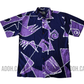 SH699 - Purple and Dark Blue Batik Shirt | Ceylon Batik | Hand Made | Men's Collection | Cotton Shirt | Summer Wear