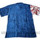 SH703 - Dull Blue with Red and white Design Batik Shirt | Ceylon Batik | Hand Made | Men's Collection | Cotton Shirt | Summer Wear