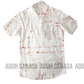 SH007 - White with Red Cracks with Maple leaf Batik Shirt|Canada Day | Ceylon Batik | Hand Made | Men's Collection | Cotton Shirt | Summer Wear