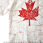 SH007 - White with Red Cracks with Maple leaf Batik Shirt|Canada Day | Ceylon Batik | Hand Made | Men's Collection | Cotton Shirt | Summer Wear