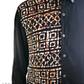 SSH626 - Black Shirt With Brown & White Design | Ceylon Batik | Hand Made | Men's Collection | Silk Shirt | Summer Wear | Party Wear