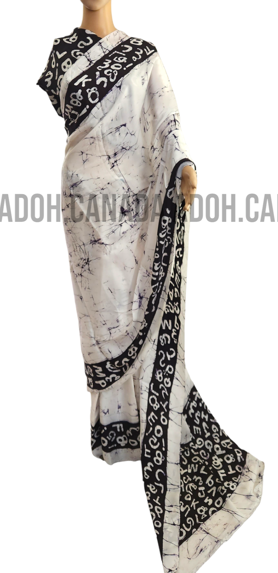 SC0038 Ceylon Batik|Black & White | Silk Saree | Exclusive Designer Wear