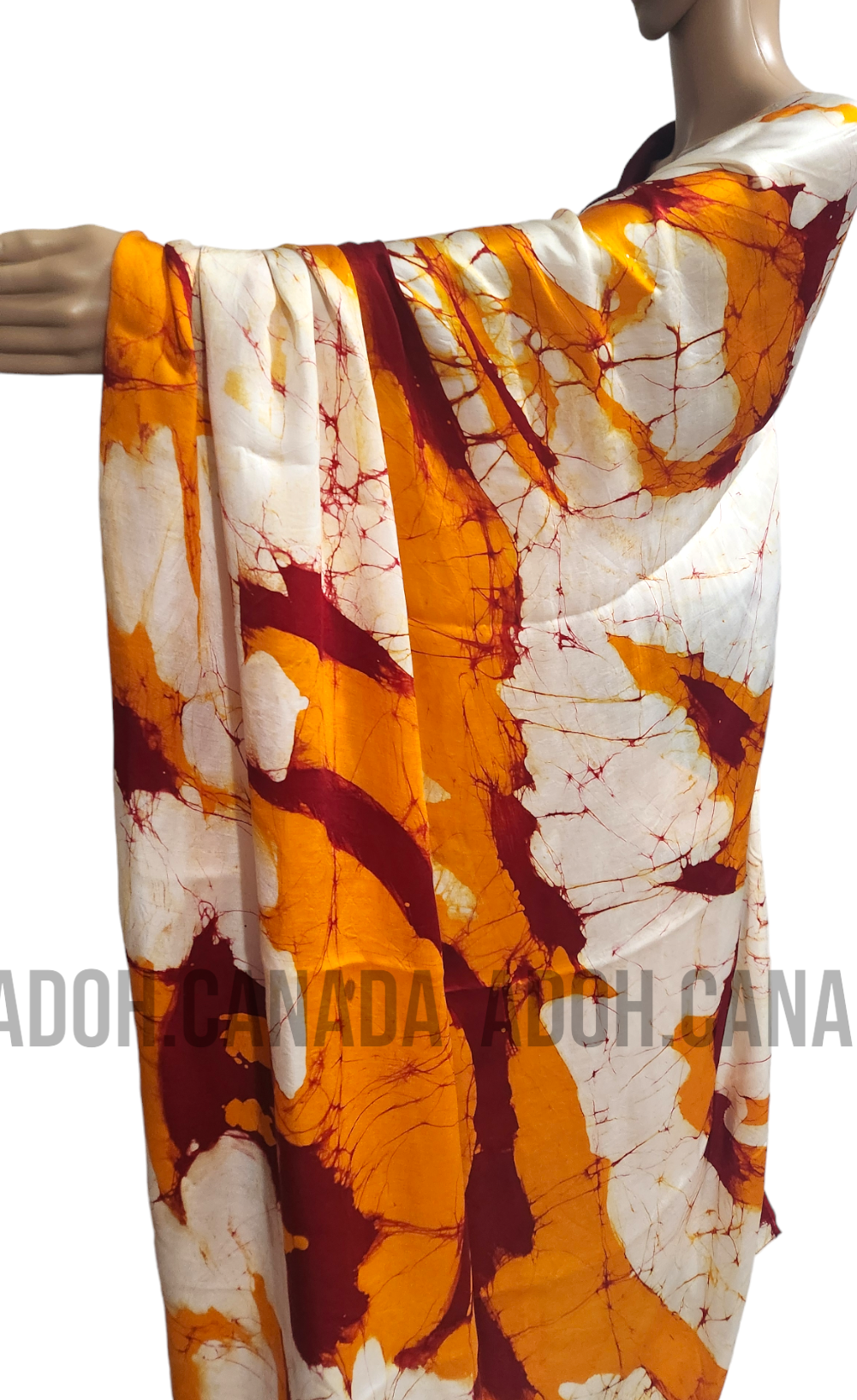 SC0037 Ceylon Batik |Maroon & Orange|Silk Saree | Exclusive Designer Wear