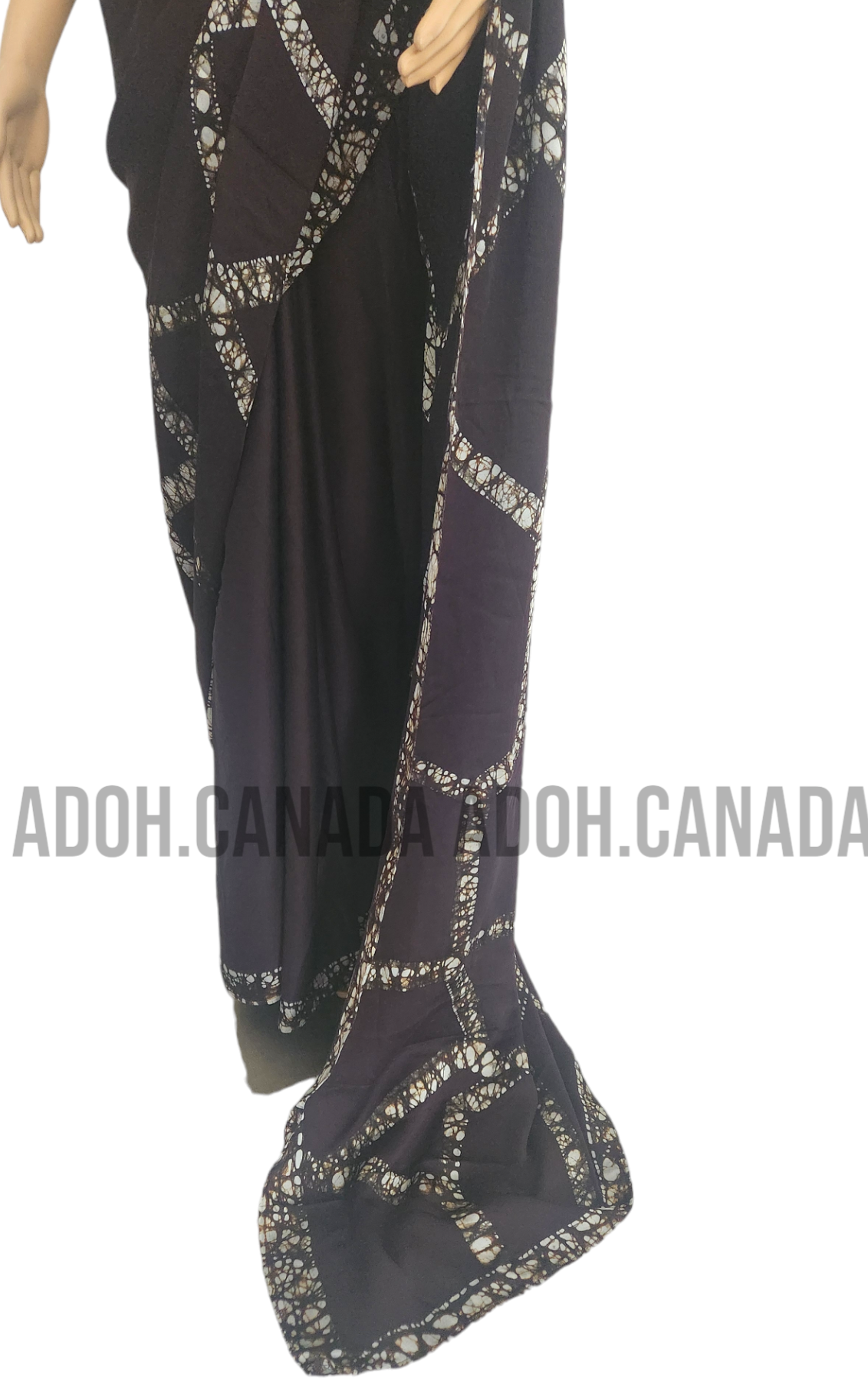 SC0039 Ceylon Batik|Dark Brownish & Off White| Silk Saree | Exclusive Designer Wear