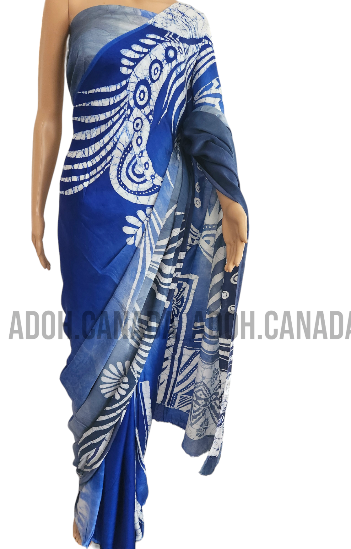 SC0041 Ceylon Batik|Blue & Gray| Silk Saree | Exclusive Designer Wear