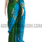 SC0042 Ceylon Batik|Blue & Green| Silk Saree | Exclusive Designer Wear