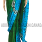 SC0042 Ceylon Batik|Blue & Green| Silk Saree | Exclusive Designer Wear