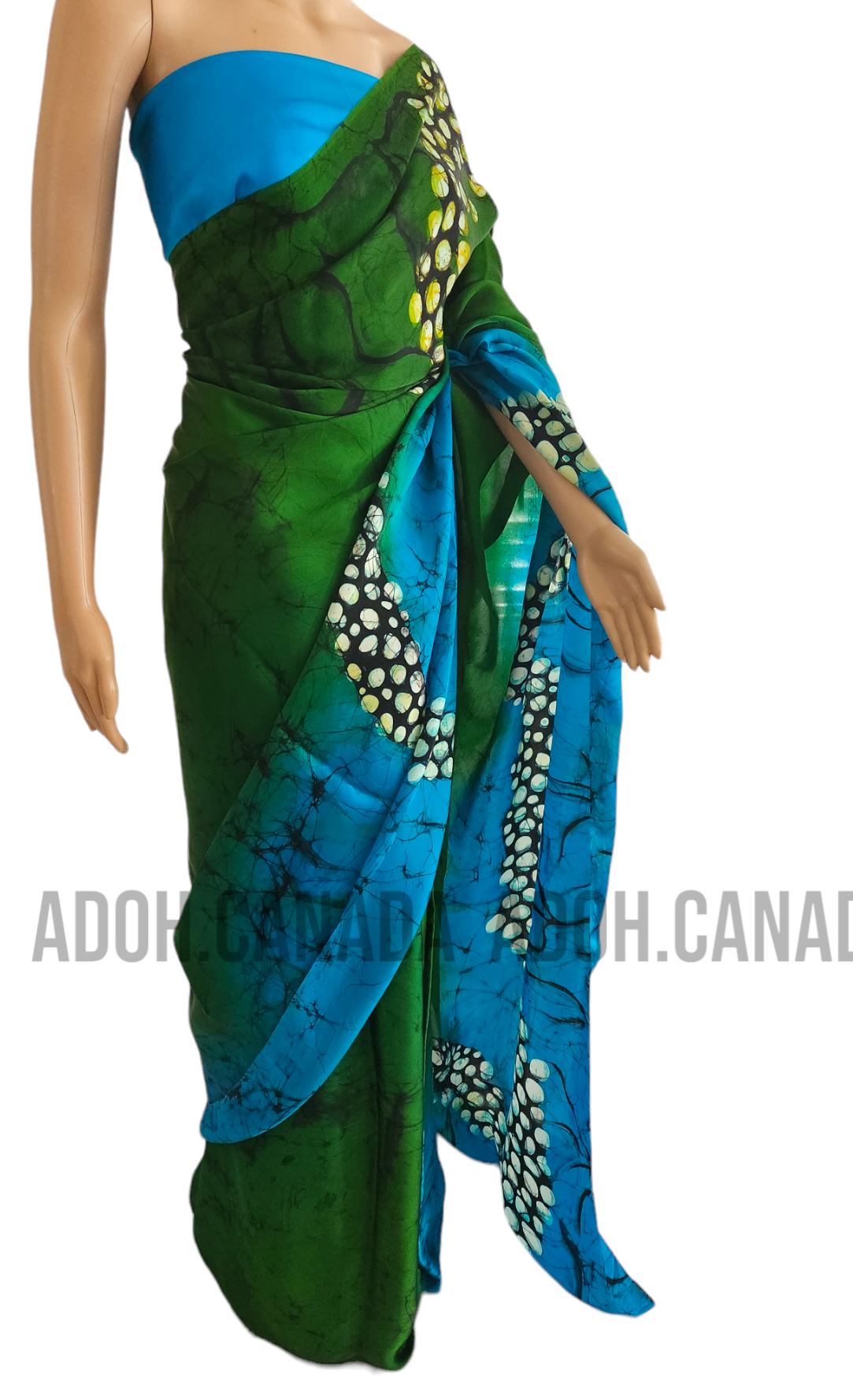 SC0042 Ceylon Batik|Blue & Green| Silk Saree | Exclusive Designer Wear