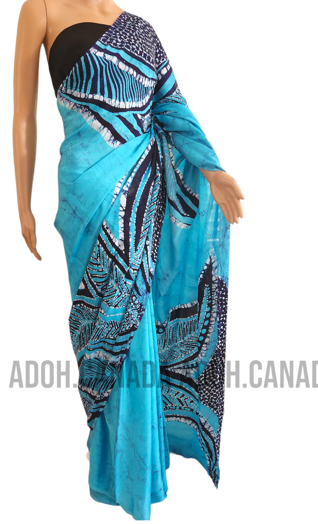 SC0042 Ceylon Batik|Sea Blue| Silk Saree | Exclusive Designer Wear