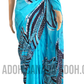 SC0042 Ceylon Batik|Sea Blue| Silk Saree | Exclusive Designer Wear