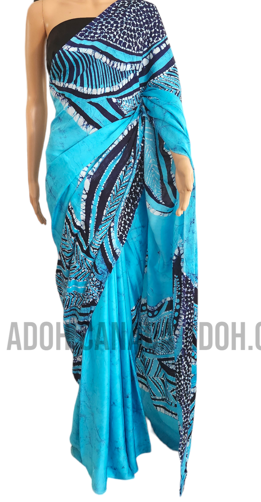 SC0042 Ceylon Batik|Sea Blue| Silk Saree | Exclusive Designer Wear