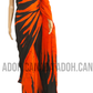 SC0043 Ceylon Batik|Orange & Black| Silk Saree | Exclusive Designer Wear