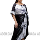 EC0012 - Elegant Silk Batik Dress|Black & White| Ceylon Batik | Hand Made  | Silk Dress | Summer Wear| Party Wear