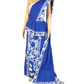 MU0003 Ceylon Batik|Blue and white designed Kandyan Made-up| Cotton Kandyan Made-up Saree| Exclusive Designer Wear | Kandyan Made-up