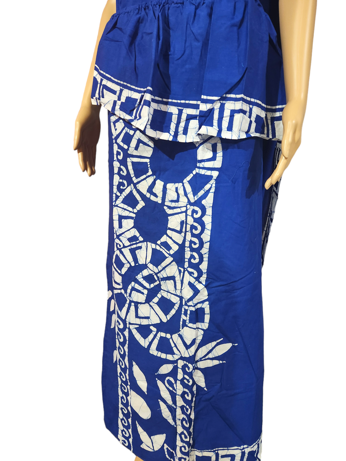 MU0003 Ceylon Batik|Blue and white designed Kandyan Made-up| Cotton Kandyan Made-up Saree| Exclusive Designer Wear | Kandyan Made-up