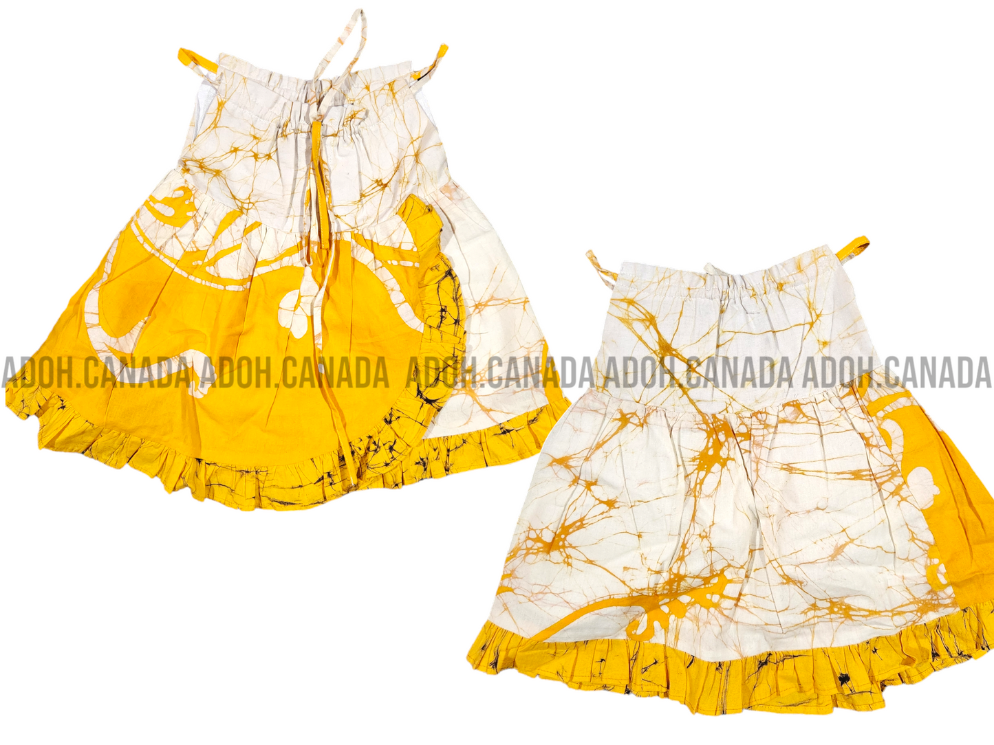 KG0009 - Yellow and white dress for kid| Ceylon Batik | Hand Made | Kids Collection | Summer Collection | Cotton Dress | Casual wear