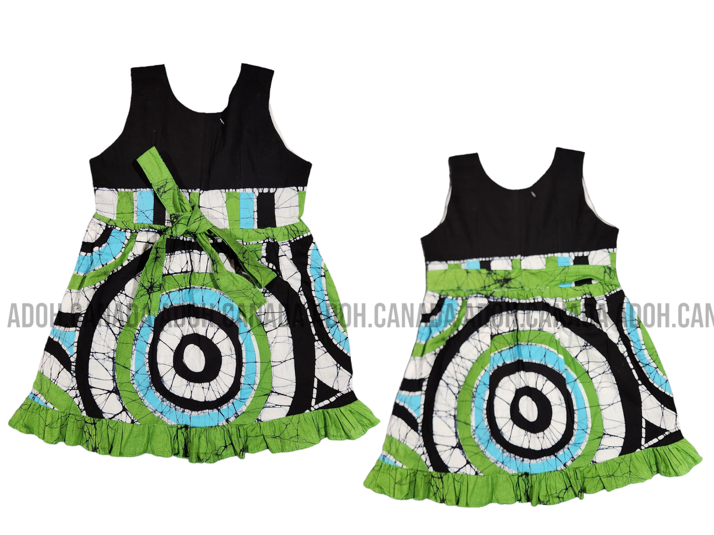 KG0006 - Green, blue, and white designed dress for kid| Ceylon Batik | Hand Made | Kids Collection | Summer Collection | Cotton Dress | Casual wear