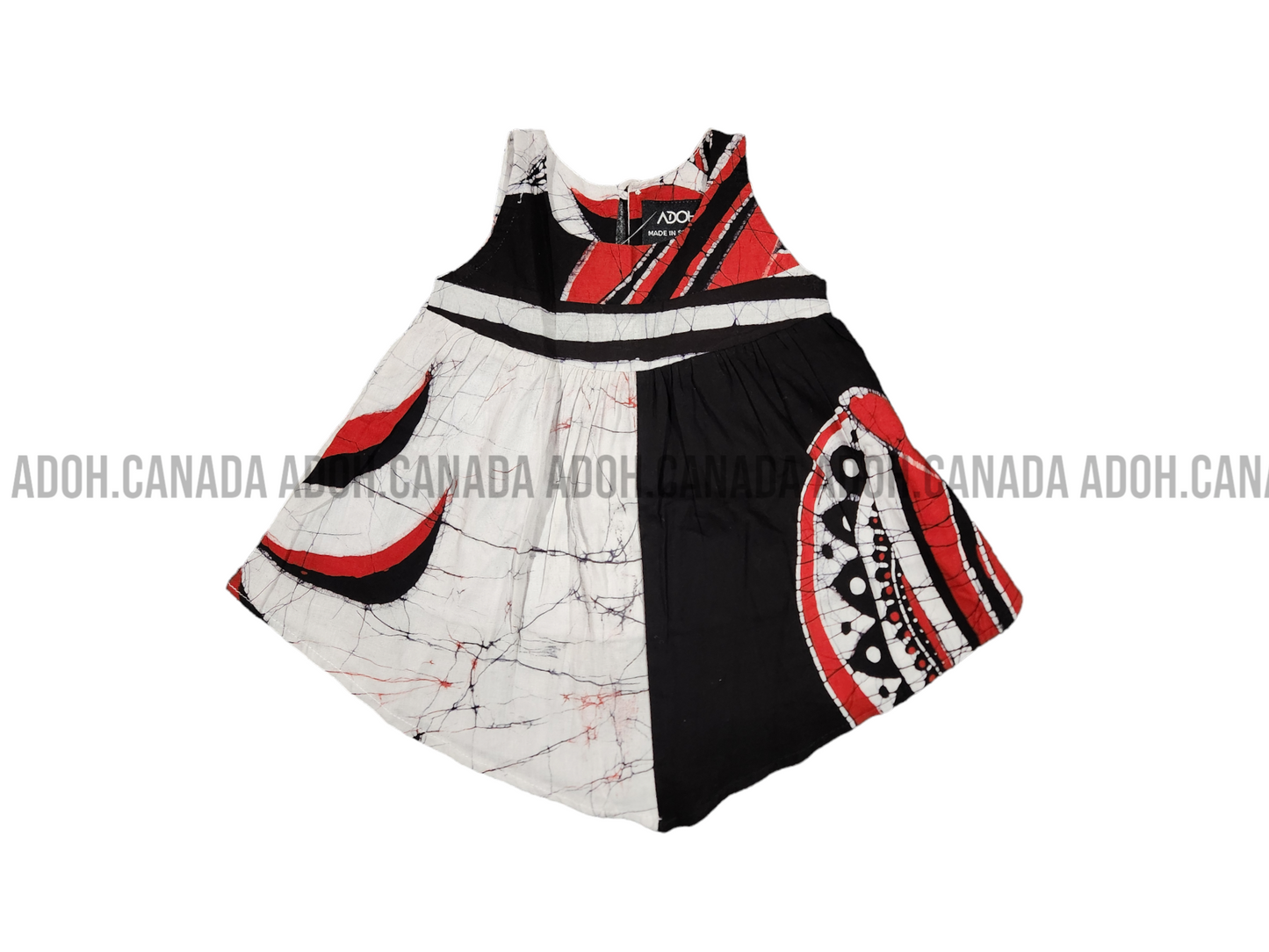 KG0010 - Black, Red and white dress for kid| Ceylon Batik | Hand Made | Kids Collection | Summer Collection | Cotton Dress | Casual wear