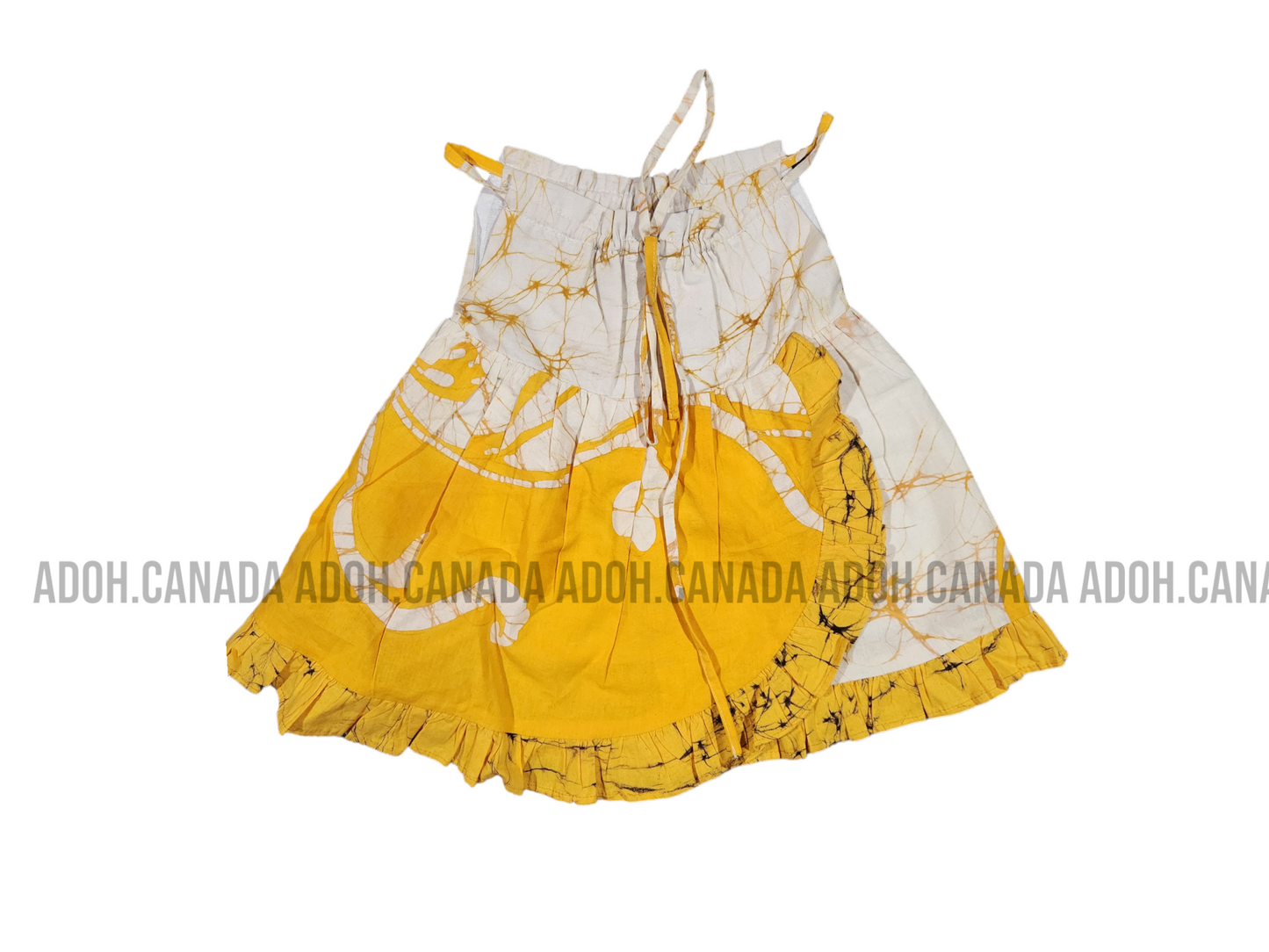 KG0009 - Yellow and white dress for kid| Ceylon Batik | Hand Made | Kids Collection | Summer Collection | Cotton Dress | Casual wear