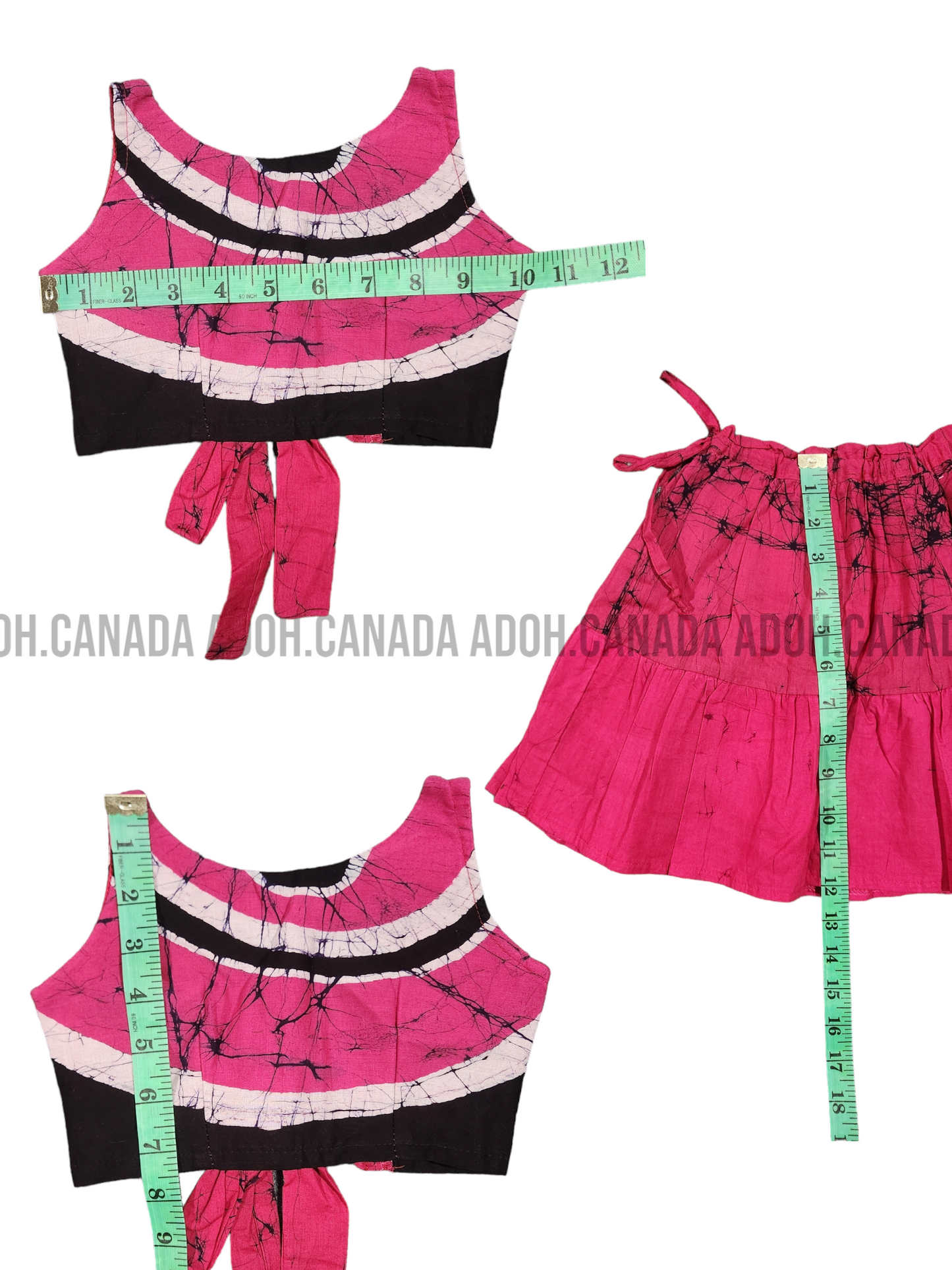 KG0013 - Hot pink top and skirt for kid| Ceylon Batik | Hand Made | Kids Collection | Summer Collection | Cotton Dress | Casual wear