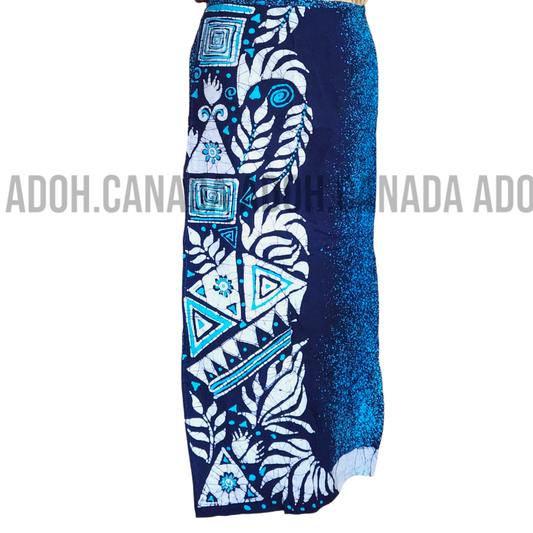 LU0002 - Blue with white designed Batik Lungi Skirt |Ceylon Batik | Hand Made | Summer Collection | Cotton Batik Lungi | Aurudu Collection