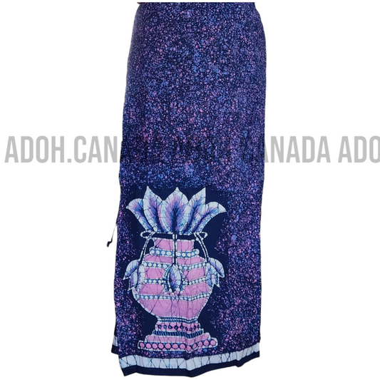 LU0001 - Pink and Blue "Punkalasa" Batik Lungi Skirt |Ceylon Batik | Hand Made | Summer Collection | Cotton Batik Lungi | Aurudu Collection