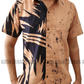 SH1144 - Light brown and black designed Batik Shirt | Ceylon Batik | Hand Made | Men's Collection | Cotton Shirt | Summer Wear