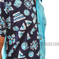 SH1150 - Light Blue and Dark Blue Batik Shirt | Ceylon Batik | Hand Made | Men's Collection | Cotton Shirt | Summer Wear