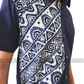 SH1148 - Dark Blue with white designed Batik Shirt | Ceylon Batik | Hand Made | Men's Collection | Cotton Shirt | Summer Wear