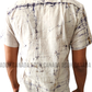 SH1145 - White with black designed Batik Shirt | Ceylon Batik | Hand Made | Men's Collection | Cotton Shirt | Summer Wear