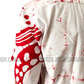 SH1152 - Red and white leafy designed Batik Shirt | Ceylon Batik | Hand Made | Men's Collection | Cotton Shirt | Summer Wear