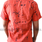 SH1147 - Black and white designed pink Batik Shirt | Ceylon Batik | Hand Made | Men's Collection | Cotton Shirt | Summer Wear