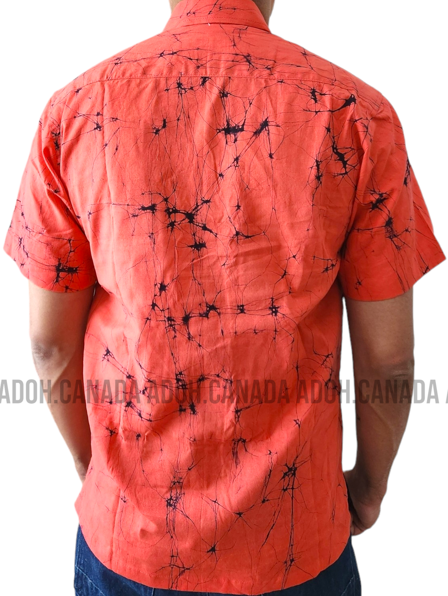 SH1147 - Black and white designed pink Batik Shirt | Ceylon Batik | Hand Made | Men's Collection | Cotton Shirt | Summer Wear