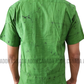 SH1151 - Black and yellow designed Green Batik Shirt | Ceylon Batik | Hand Made | Men's Collection | Cotton Shirt | Summer Wear