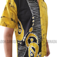 SH1146 - Yellow and Black designed Batik Shirt | Ceylon Batik | Hand Made | Men's Collection | Cotton Shirt | Summer Wear