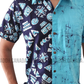 SH1150 - Light Blue and Dark Blue Batik Shirt | Ceylon Batik | Hand Made | Men's Collection | Cotton Shirt | Summer Wear