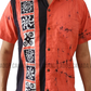 SH1147 - Black and white designed pink Batik Shirt | Ceylon Batik | Hand Made | Men's Collection | Cotton Shirt | Summer Wear