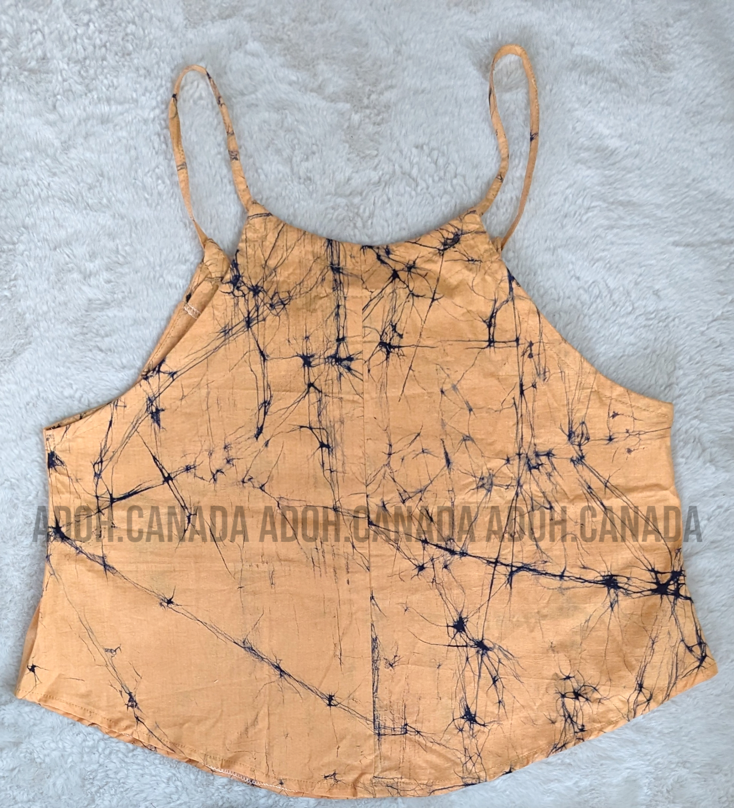 CC0506 - Creamish and Black cracks crop Top Batik | Ceylon Batik | Hand Made | Summer Collection | Cotton Dress | Summer Wear