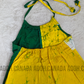 CC0488 - Green and Yellow crop Top Batik | Ceylon Batik | Hand Made | Summer Collection | Cotton Dress | Summer Wear