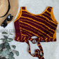 CC0514 -  Maroon and orange designed crop Top Batik | Ceylon Batik | Hand Made | Summer Collection | Cotton Dress | Summer wear