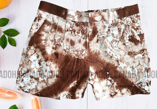 WS003- Brown and white Batik Women's short | Ceylon Batik | Hand Made | Summer Collection | Shorts | Summer Wear | Women's collection