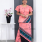 LU1234 - Pink with black and green designed Batik Lungi Skirt and Top |Ceylon Batik | Hand Made | Summer Collection | Cotton Batik Lungi | Traditional Collection