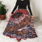 CC1198 - Maroon and baige mixed designed Long Batik Skirt | Ceylon Batik | Hand Made | Summer Collection | Cotton Skirts | Summer Wear