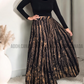 CC1197 - Black and Brown striped designed Long Batik Skirt | Ceylon Batik | Hand Made | Summer Collection | Cotton Skirts | Summer Wear