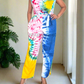CC0682- Multicolor Batik Jumpsuit in Tie-die style | Ceylon Batik | Hand Made |Summer Collection | Cotton Jump Suit | Summer Wear